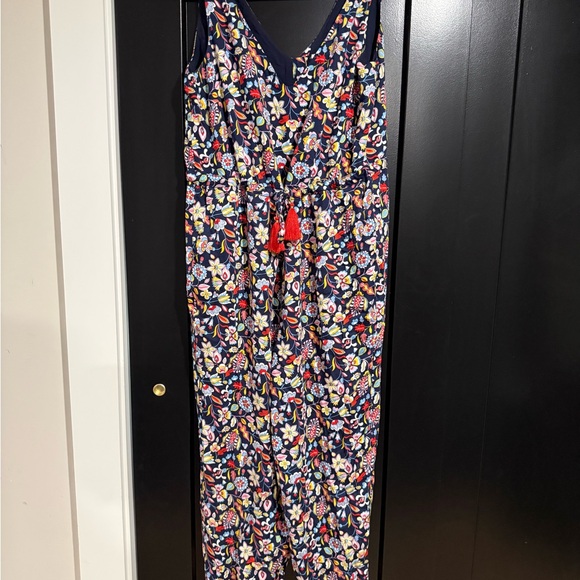 Boden Pants - Boden Navy Floral One-Piece with Red Tassel